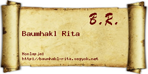 Baumhakl Rita névjegykártya
